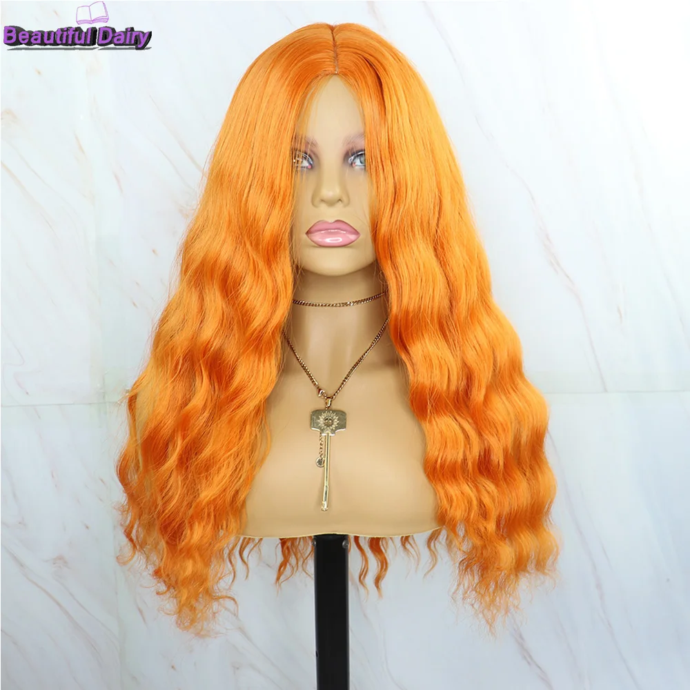 

Beautiful Diary Futura Hair Cosplay Wig For Women Orange Color LONG Losse Curly Synthetic Hair Wigs Heat Resistant Synthetic WIG