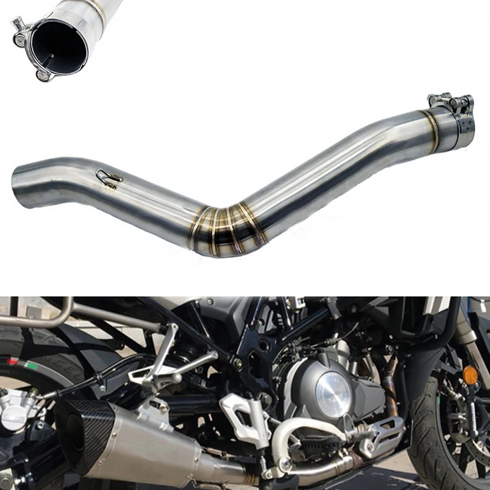 Motorcycle 51mm Exhaust Muffler Middle Link Pipe System For Benelli TRK502 TRK 502 ALL YEARS Slip-on 2017