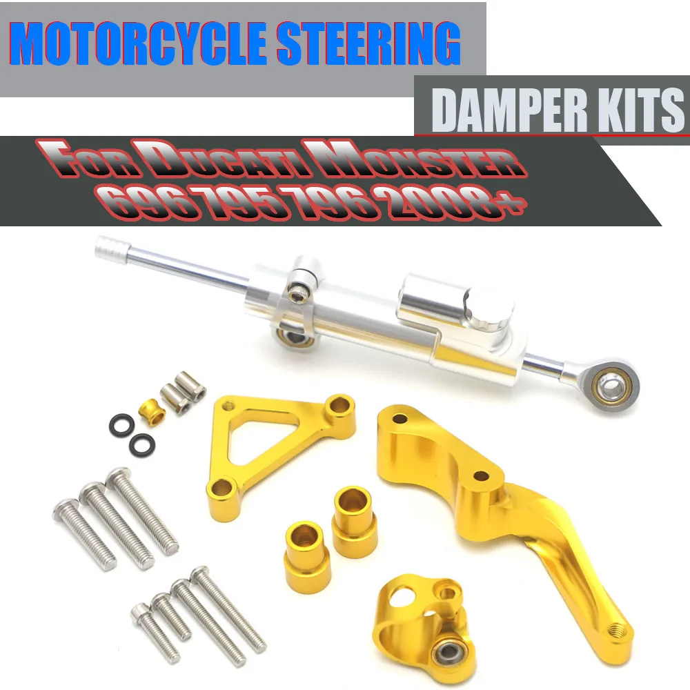 

Motorcycle Modified Steering Damper Stabilizer Mounting Bracket Support Kit For Ducati Monster 696 2008-up