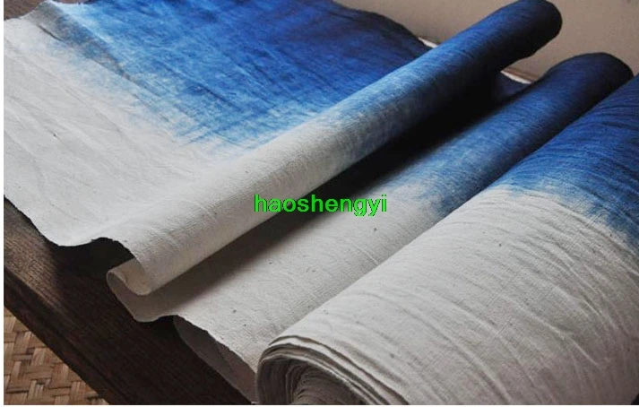 Traditional indigo-dyed hand-woven homespun, tea mat warm curtain plant-dyed garment fabric