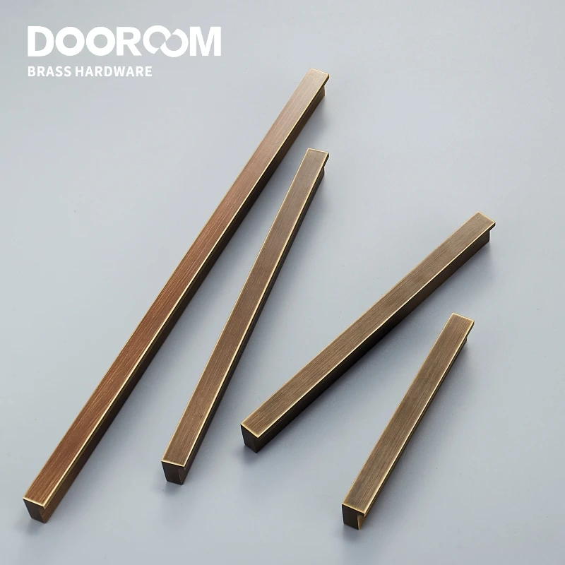 Dooroom Zoe Brass Furniture Handles Long Modern Matt Wardrobe Dresser Cupboard Cabinet Door Drawer Pulls Knobs