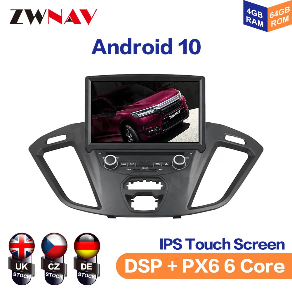 Android 10 128G IPS Screen For Ford Transit Custom 2016 + Car Multimedia Player Navigation Audio Radio Stereo Head Unit Gps 1din