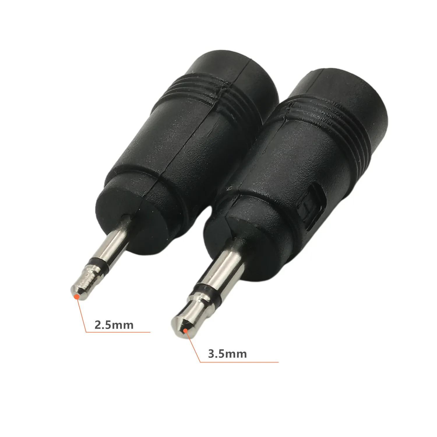 Mono 2.5mm/3.5mm to DC 5521 Adapter 2 Poles 2.5mm/3.5mm Mono Male Plug to DC 5.5*2.1MM Female Jack DC Power Converter 2-PACK