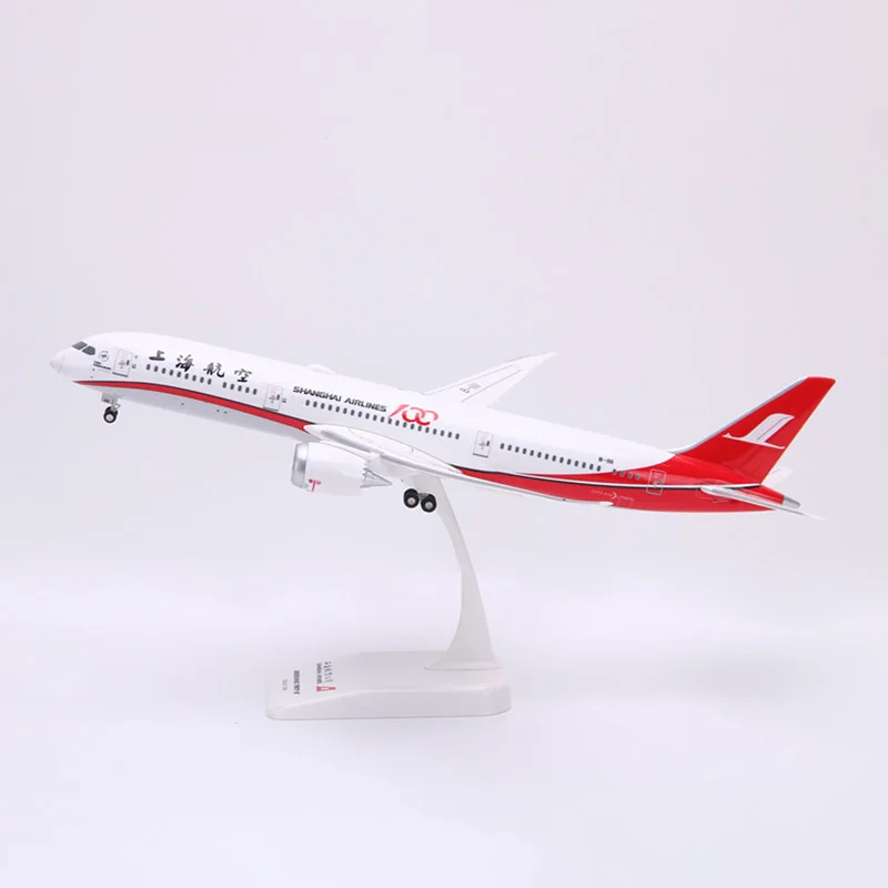 

31.5CM Aircraft Model Shanghai Airline B787-9 B787 787 Model Diecast Airplane Toy ABS Assembled Plane Collection Gift Souvenir