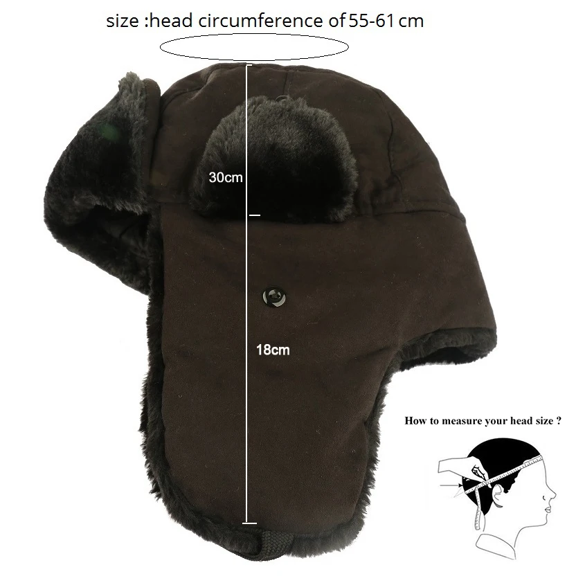 CAMOLAND Russia Ushanka Bomber Hat Women Man Soviet Army Military Badge Winter Hat Faux Fur Earflap Snow Cap Trapper Bomber Cap