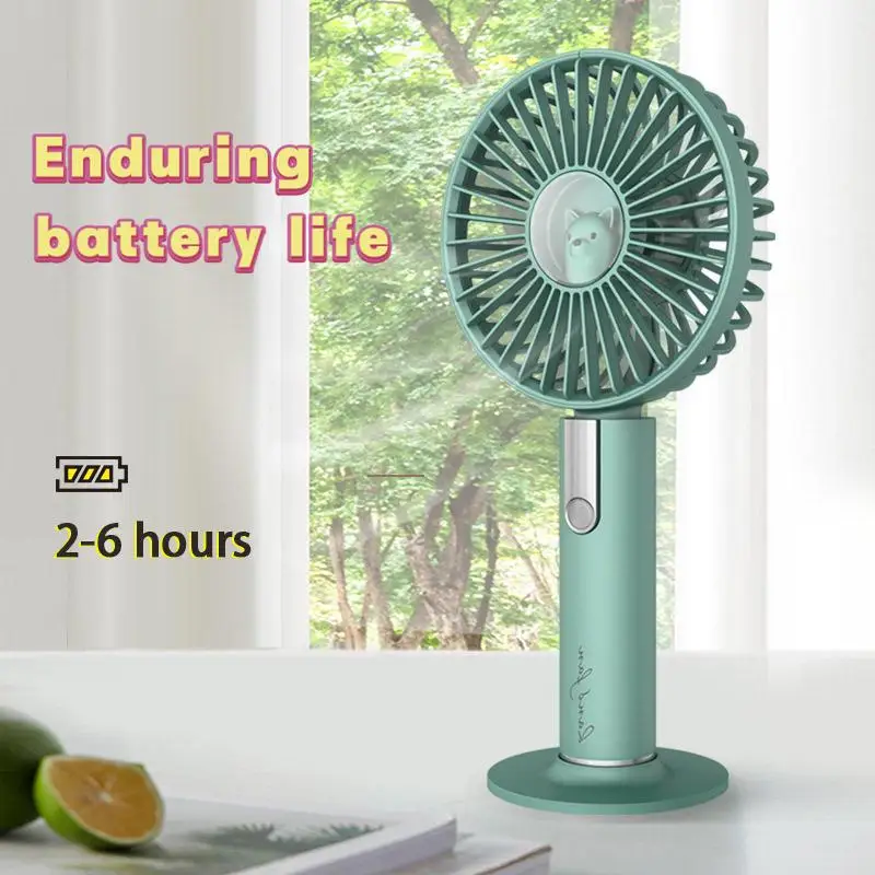 Cute Mini Fan Portable for Fan Cartoon Third Gear Handheld Usb Rechargeable Fan Enduring Silent Lazy Desktop Fan Summer Gifts