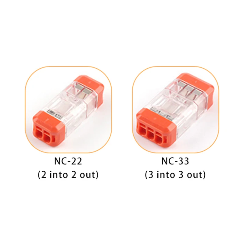 Universal Compact Electrical 2/3pin Wiring Connectors Mini Quick Wire Connector Push-in Butt Conductor Terminal Block