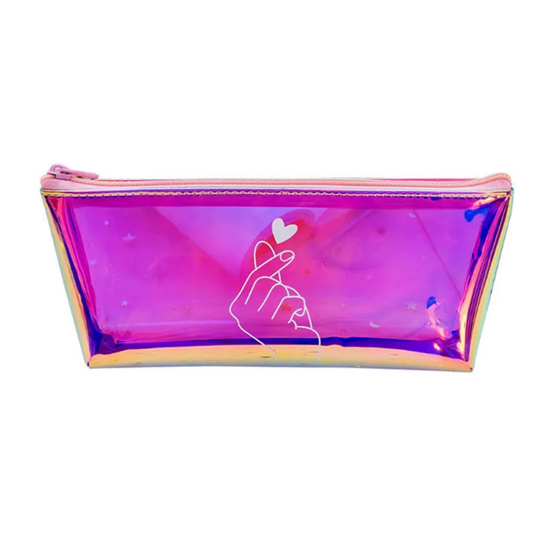 

Creative Laser Colorful Pencil Case Kawaii Fantastic Stationery Pen Cosmetic Storage Bag Organizer Officce School Student Supply