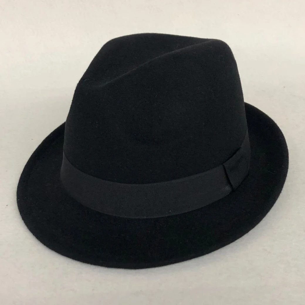 Fashion New Hot Wool Women Men Fedora Hat For Winter Autumn Elegant Lady Gangster Trilby Felt Homburg Church Jazz Hat 55-58CM