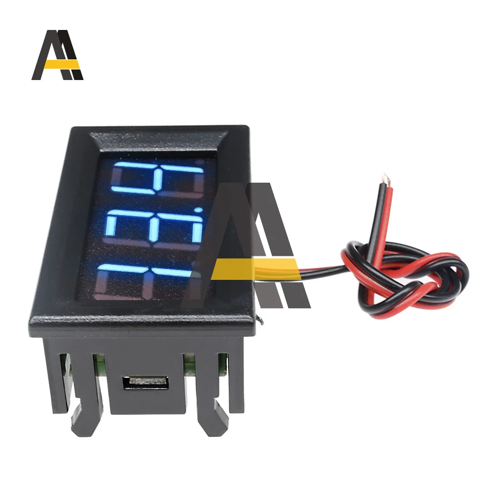 0.56นิ้ว Mini Digital Voltmeter Ammeter 2สายไฟ DC 4.5-30V 10A แผง Amp Volt เครื่องวัดแรงดันไฟฟ้า tester Blue Dual จอแสดงผล LED
