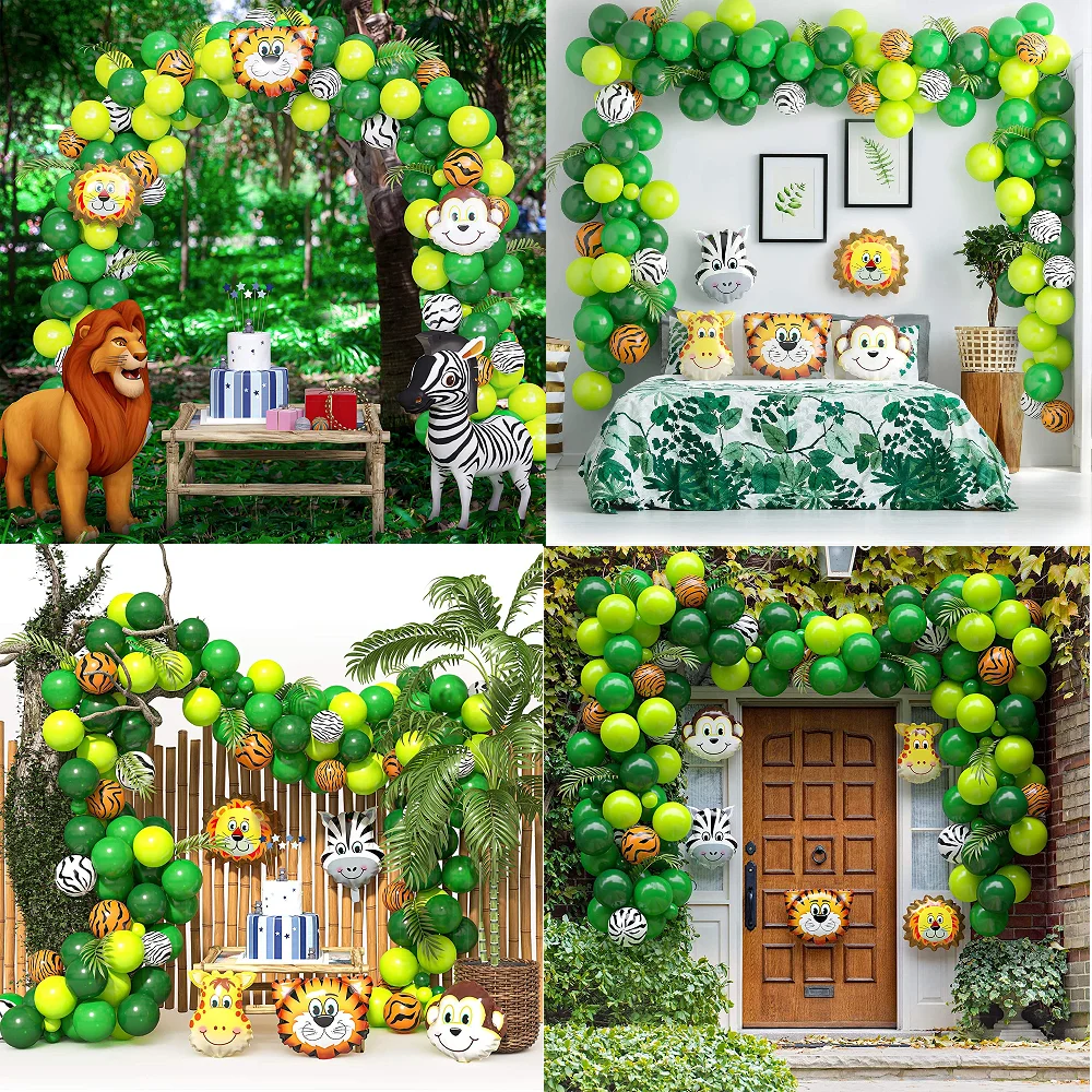 

100pcs Animal Balloons Garland Arch Kit Jungle Safari Theme Party Supplies Favors Kids Boy Birthday Party Baby Shower Decoration