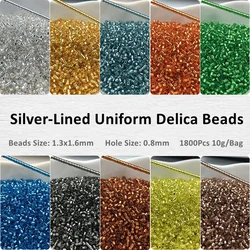 15/0 Miyuki Delica Glass Seedbead 1.3x1.6mm jednolita przekładka metaliczny kolor dla DIY biżuteria dekoracyjna 10g 1800 szt.