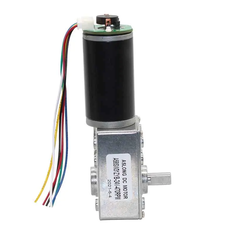 12V electric  tubular dc Encoder Motor  Worm Gear box  bracket 24v PM dc motor Reducer holder Micro Encoder Motor A58SW31ZYB