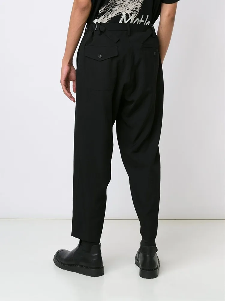Spring And Autumn New Men Fashion Hip-Hop Loose Casual Harlem Pants Solid Color Pencil Pants Small Foot Nine Cent Pants