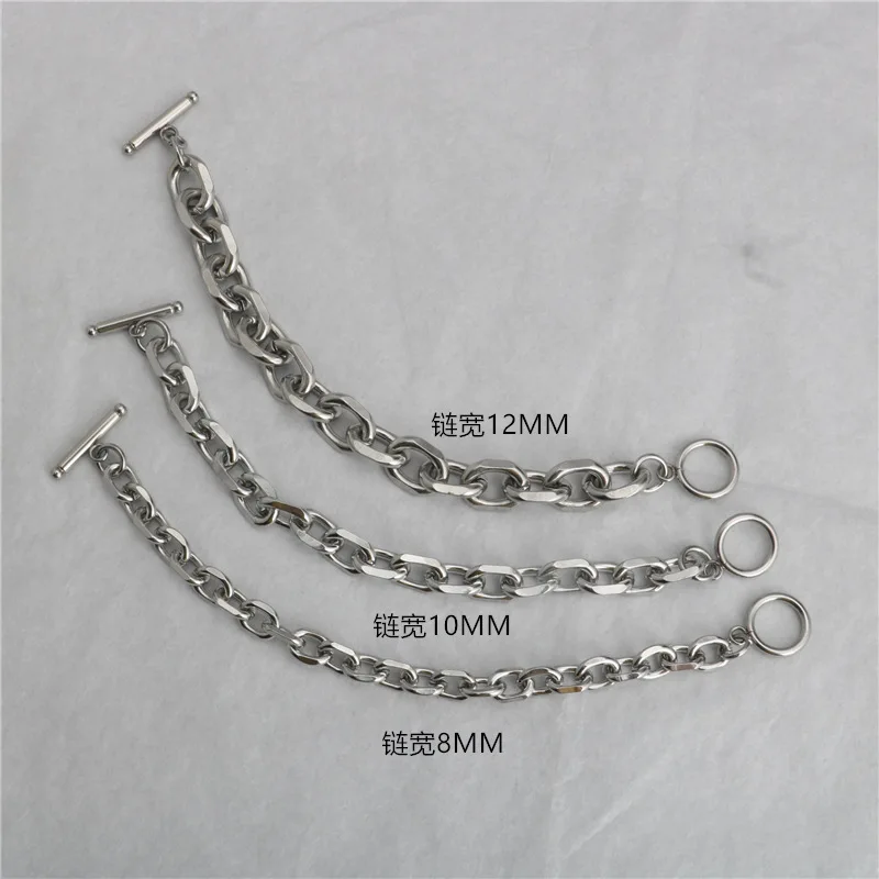 Fashionable Angled O-shaped Buckle Bracelet Simple Hip-hop Trend Stainless Steel Bracelet Hot Sale