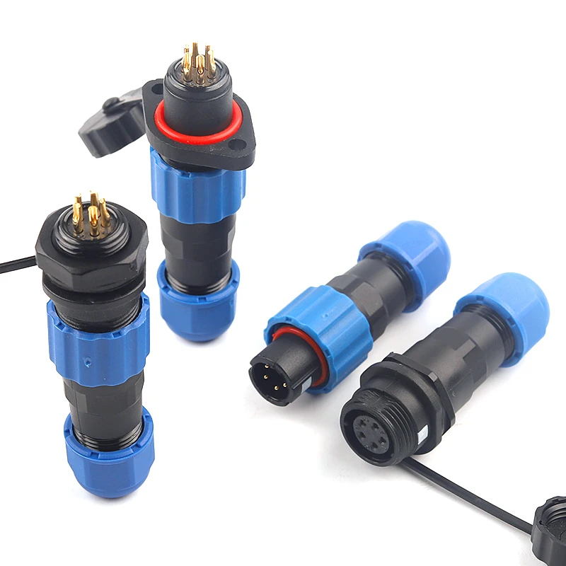 

SP13 IP68 1/2/3/4/5/6/7Pin Waterproof Panel Mount Aviation Connector Flange/Docking/Nut Connectors Plug And Socket