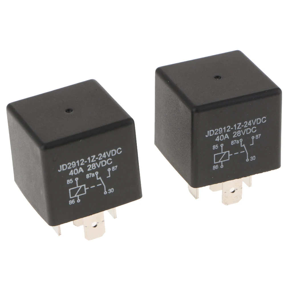 2Pieces DC 24V Automotive Relay 40A 5-Pin For Car Truck Camper Motorhome