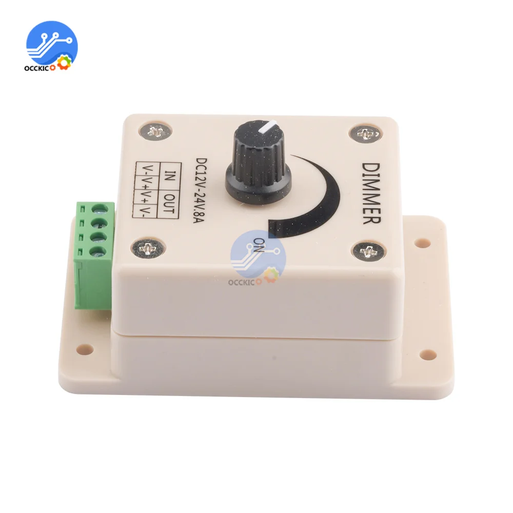 DC 12V 24V 8A LED Dimmer Switch Voltage Regulator Adjustable Controller Power Supply for Smart Home Brightness Lamp Bulb Strip