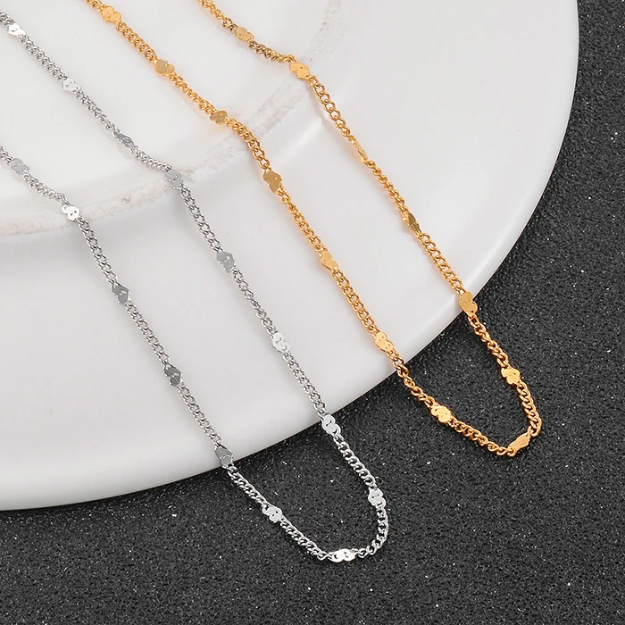 Modische Edelstahlkette für Damen, beliebte Figarokette, hochwertiger Schmuck – Detail 4