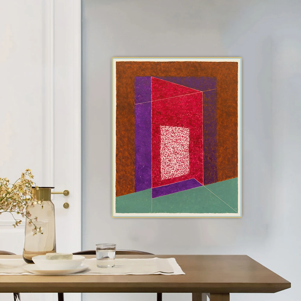 Citon Josef Albers《Concealing》Canvas Oil Painting Abstract Artwork Poster Painting Decorative Picture Wall Decor Home Decoration