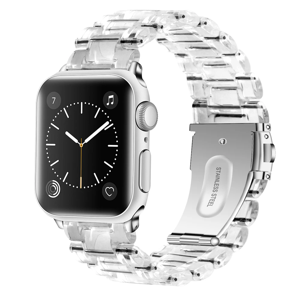 

Correa for apple watch 5 bands 44mm 40mm Resin Clear strap for iwatch band Series 4 3 watchband 42mm 38mm pulseira loop bracelet