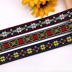 2yards Color Ethnic Jacquard 2.5cm Webbing Clothing Polyester Lace Webbing DIY Harness Backpack Bag Garment Sew Manual Accessory