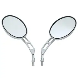 Motorcycle 10mm Side Rear View Mirrors For Honda Suzuki Kawasaki Chopper