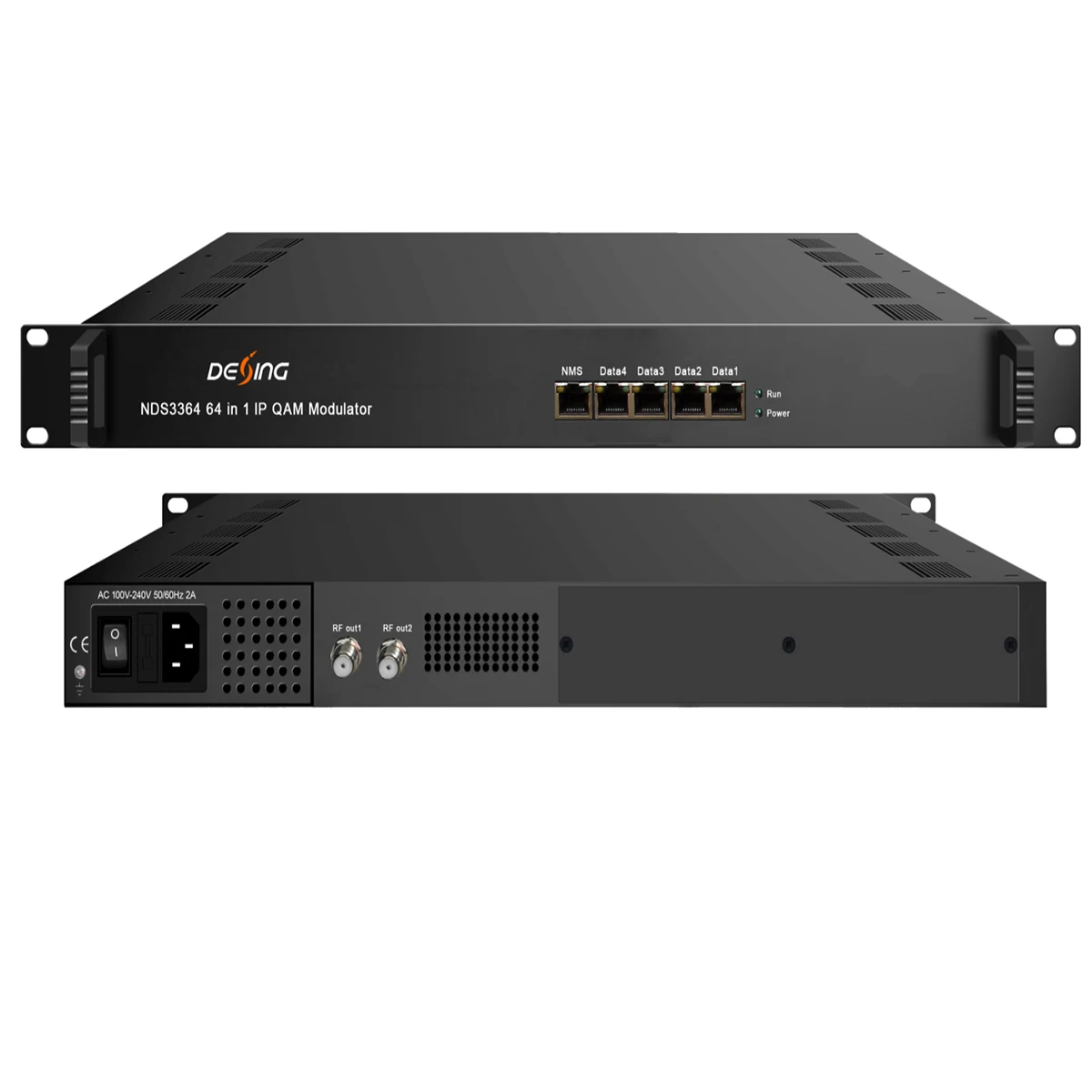 IP QAM Modulator 64-channel IP to DVB-C RF DTV Modulator Multiplexing Scrambling IP to Digital RF CATV Headend Equipment