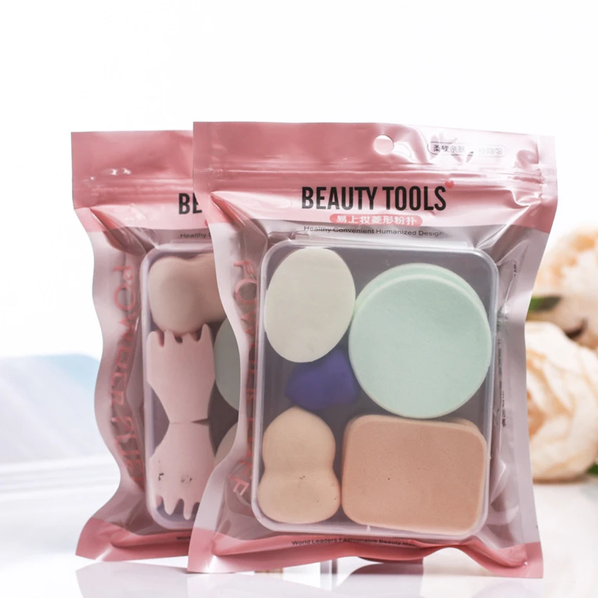 8/9ชิ้น/เซ็ตแต่งหน้าฟองน้ำแป้งพัฟเพชร/Water Drop Shape เครื่องสำอางค์พัฟแห้ง/เปียก BB ครีม foundation พัฟแต่งหน้าเครื่องมือ