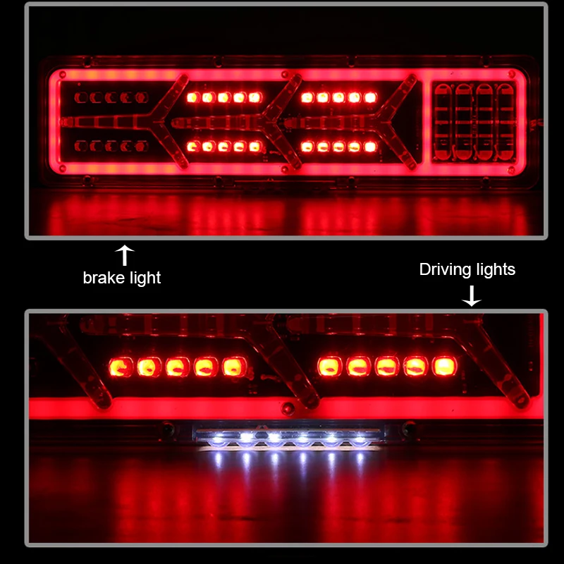 Waterproof Car Truck LED Rear Tail Light Warning Lights Rear Lamp for Lamborghini Scania Trailer Caravans UTE Campers ATV Boats