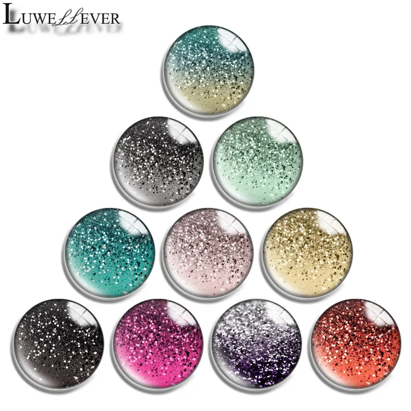 12mm 14mm 16mm 20mm 25mm 30mm 630 Golden Point Mix Okrągły szklany kaboszon Biżuteria Znalezienie 18mm Zatrzask Bransoletka Charm