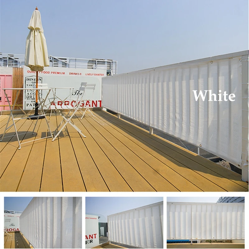 White HDPE Balcony Privacy Net Fence Anti-UV Wind Protection Terrace Shelter Apartment Balcony Shielding Net