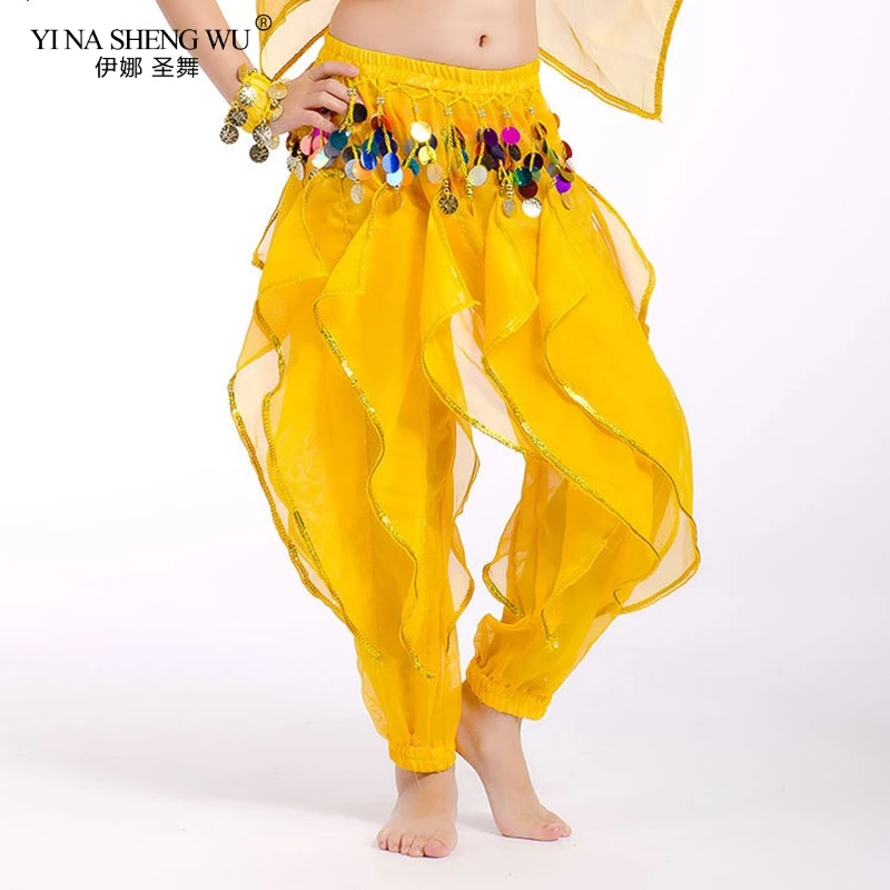 Girl Egypt Bollywood 8 Colors Belly Dancing Skirt Swing Skirt Belly Dance Pants Professional Costume Kid India Belly Dance Pants