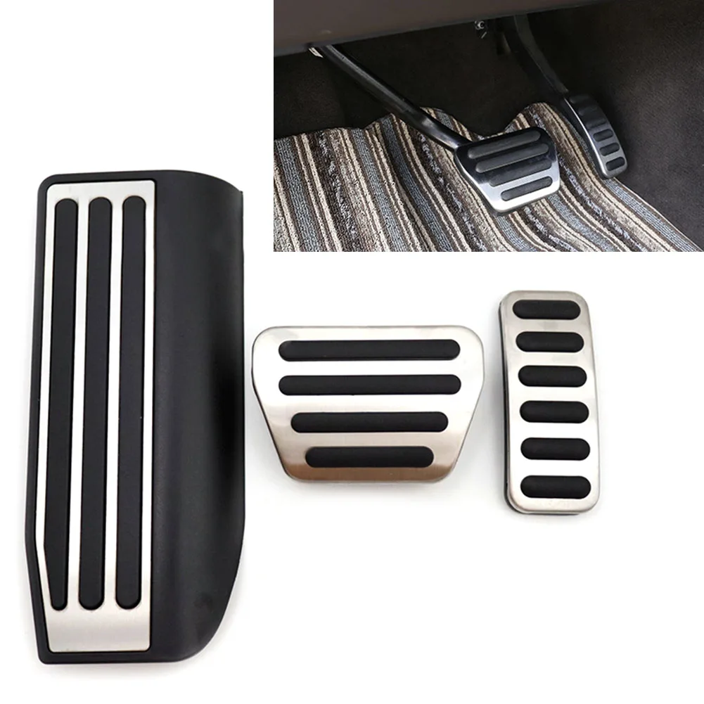 

3Pcs MT Car Gas Brake Pedals Foot Rest Pad Cover Kit For Land Rover Range Rover Sport 2013-2021 Discovery 5 L462 2017-2021 LHD