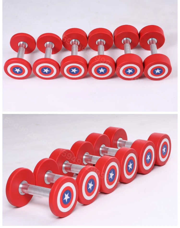 USA Captain Dumbbell, Commercial Gym Equipment, PU Fixed Rubber Bag, Rubber Material, Environmental, US Team, Home