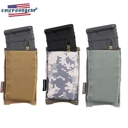 Emersongear Tactical Magazine Pouch Single Fast Draw M4 Rifle Mag Bag Open Top 5.56 For Plate Carrier Hiking Elastic Nylon