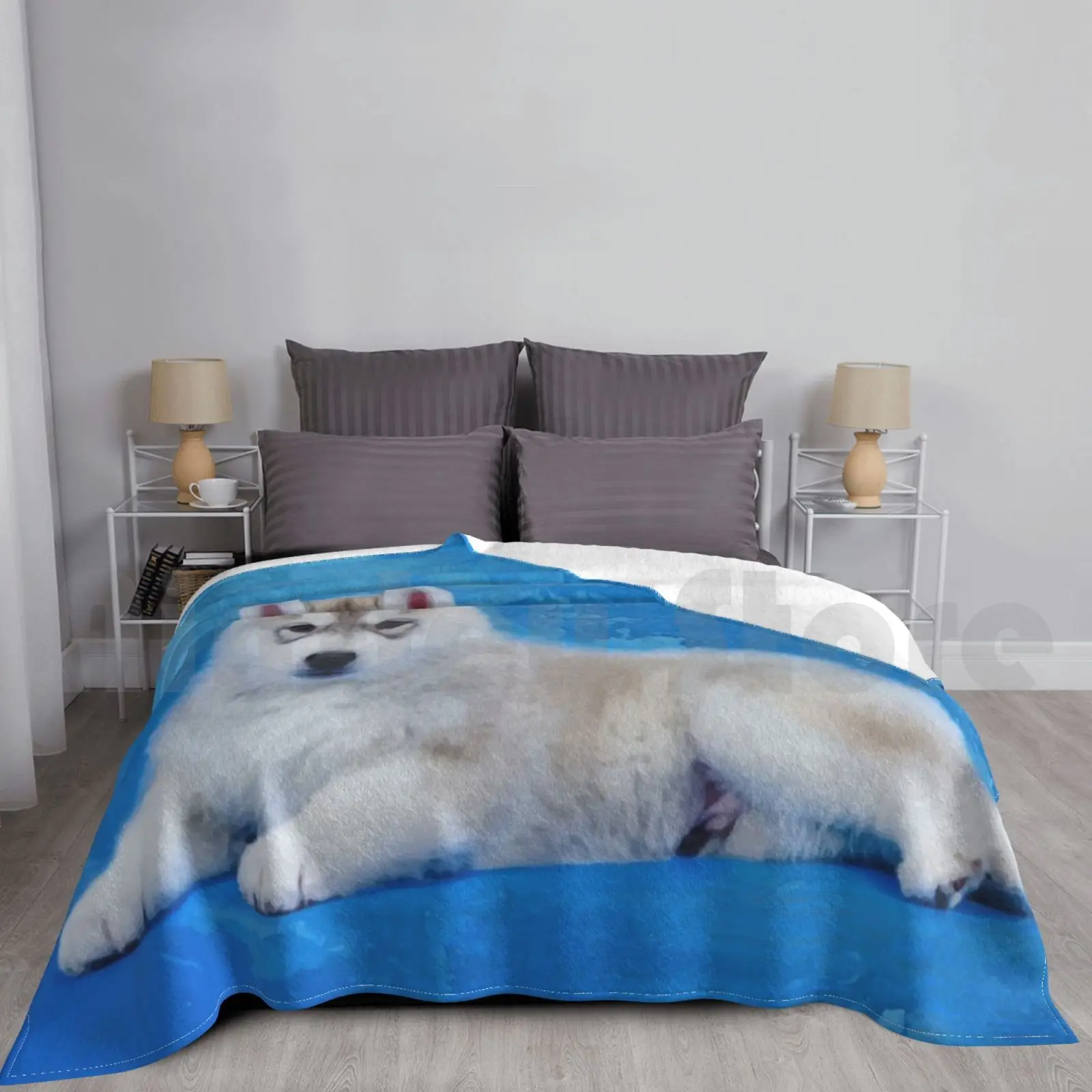 Siberian Husky Puppy Blanket Fashion Custom 1114 Husky Puppy Cute Puppy Siberian Husky Husky Sled Dog