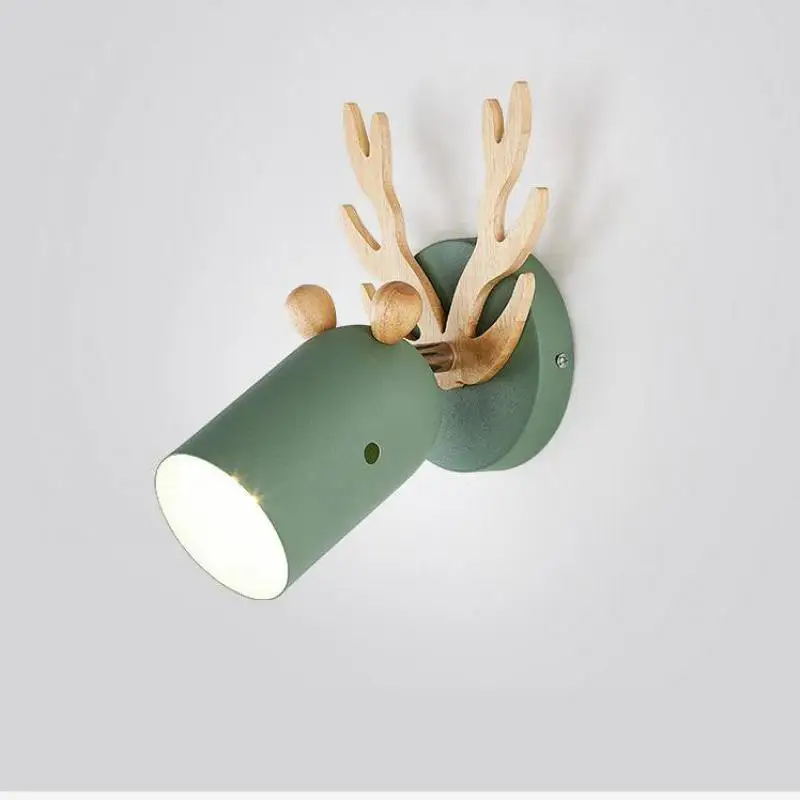 

Decor Children room E27 wood wall Lamp for Bedroom Nordic Antler Wall light Corridor Balcony wall sconce Home Room Bedside Light