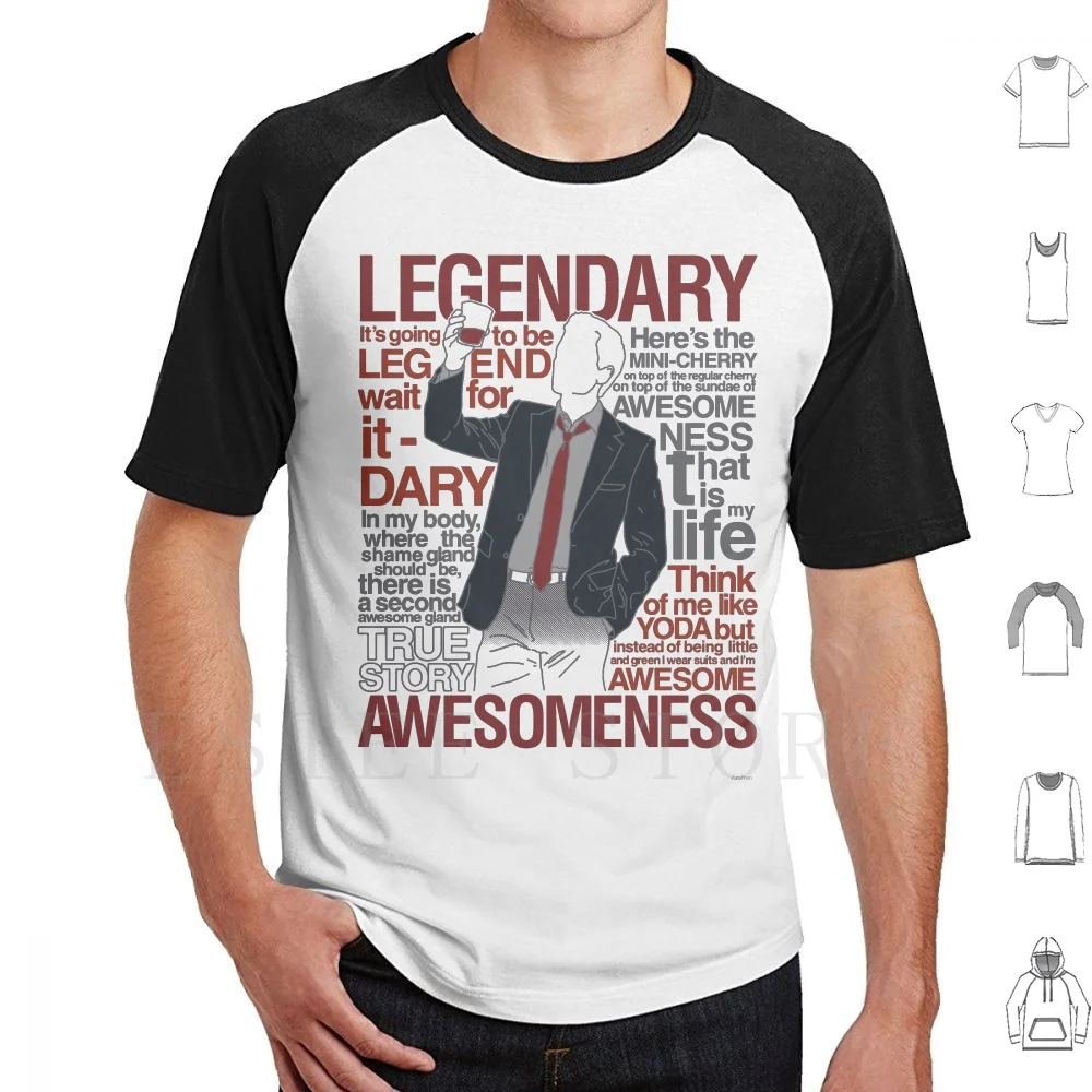 Barney Stinson-Camiseta legendaria de impresionante camiseta DIY tamaño grande 100% algodón Barney Stinson cómo conocí a tu madre impresionante
