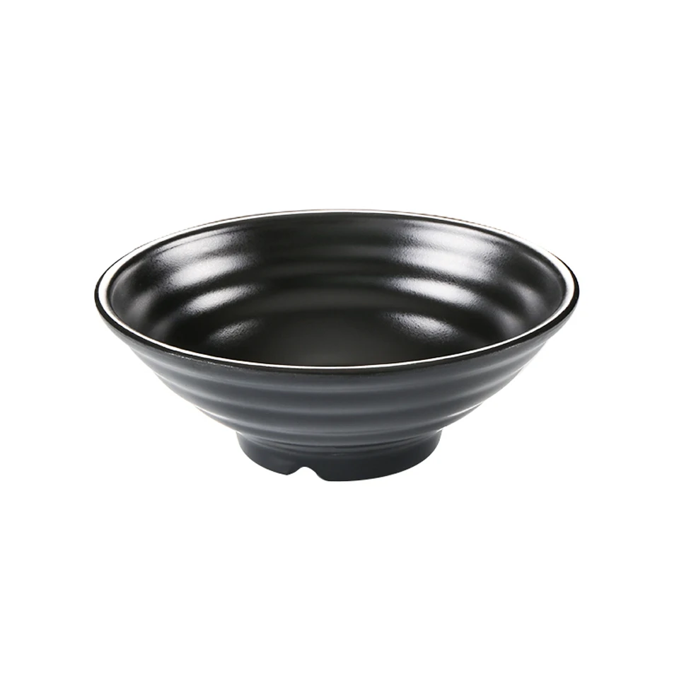 Melamine Tableware Noodle Bowl Commercial Restaurant Spicy Hot Big Bowl Black Plastic Imitation Porcelain Soup Rice Bowl