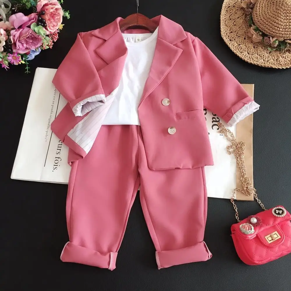 Fashion Girl Boy Formal Clothes Set Suit Jacket+Pant 2PCS Toddler Baby High Quality Suit Blazer Jacket Thick Korean Baby Clothes