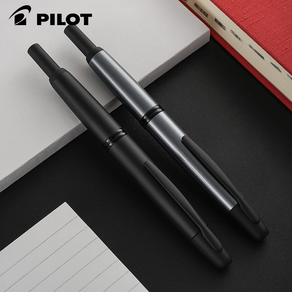 PILOT Capless Black Samurai Limited 18K Gold Tip Push-type Telescopic Frosted Fountain Pen FC-1800R Writing Office Stationery