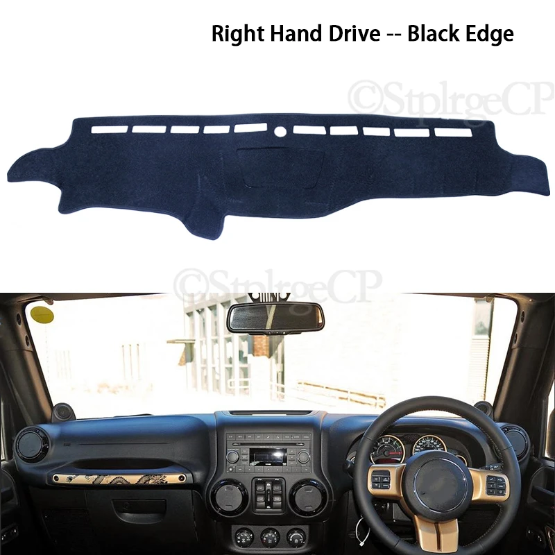 for Jeep Wrangler JK 2007~2017 Anti-Slip Mat Dashboard Cover Pad Sunshade Dashmat Accessories 2008 2009 2010 2012 2013 2015 2016