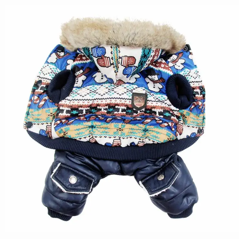 New Coming Hooded Thickness Pet Dogs Winter Coat With Snowman Printing Small Puppy New clothing For Dog