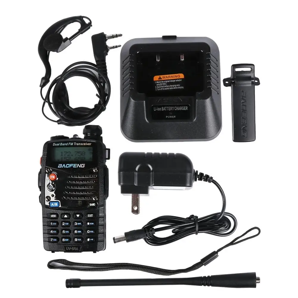 Baofeng-walkie-talkie de UV-5RA, estación de Radio bidireccional CB con auriculares, Radio Ham de caza, VHF, UHF, 136-174, 400-520MHz