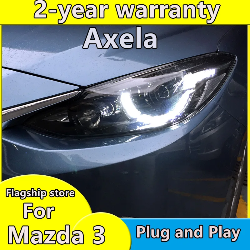 

Head Lamp for Mazda 3 M3 Axela Mazda3 2014- 2016 Headlights LED Headlight DRL Lens Double Beam Bi-Xenon HID car Accessories