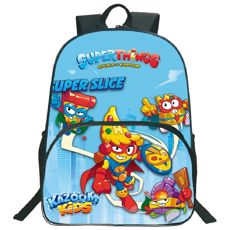 Game Superzings Backpack 16 Inch Boys Girls Bookbag Cartoon Daypack SuperThings School Bags Students Travel Bags Zipper Rucksack