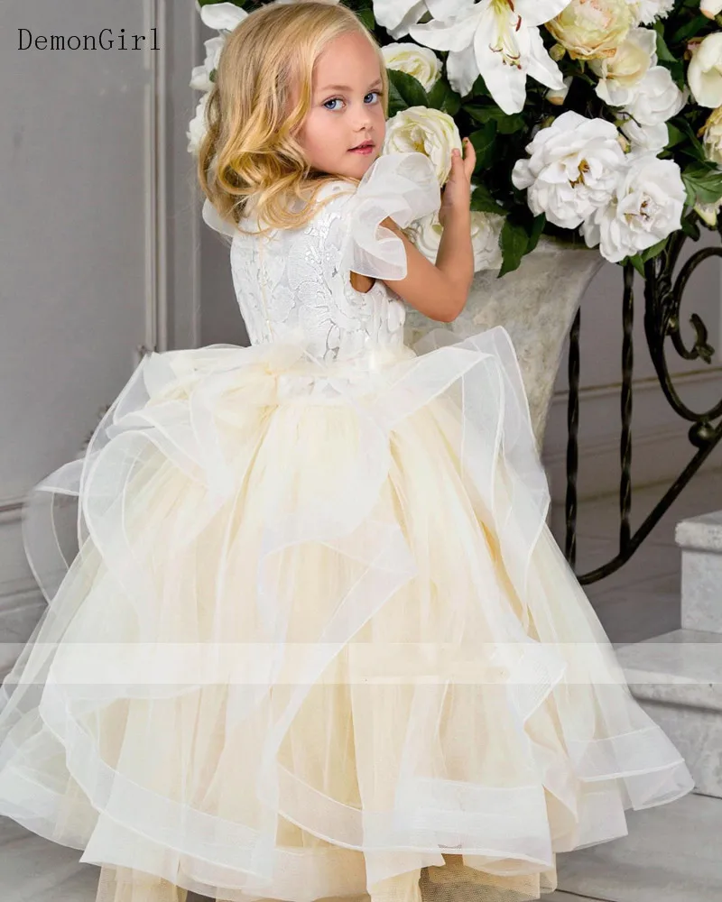 Neue Benutzerdefinierte Mädchen Tüll Kleid Party Kleid Flauschigen Organza Kinder Kleid Weihnachten Party Kleid Fotografie Requisiten 1-14Y