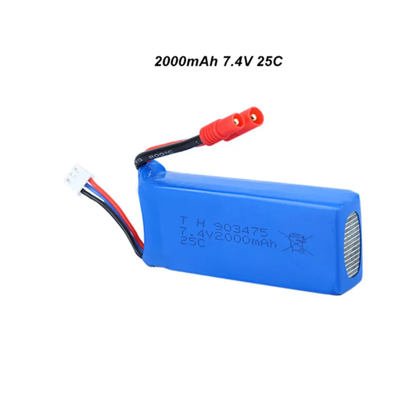 2S Lipo batteria 7.4V 2000mAh 25C 3.5mm spina a Banana connettore T per Syma- X8C X8W X8G X8HW X8HC X8H RC telecomando parti Drone