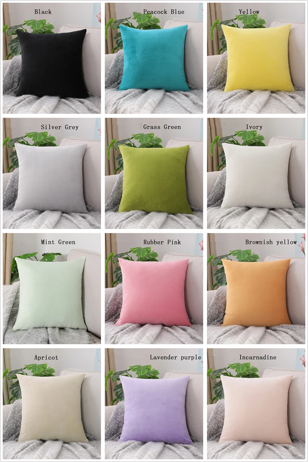 Großer gepolsterter Bezug aus Plüsch, quadratisch, nordische Dekoration, langer Kissenbezug, Sofa, Bett, Heimdekoration – Detail 6
